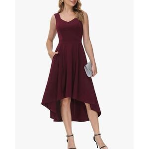 Elegant Burgundy Midi Dress